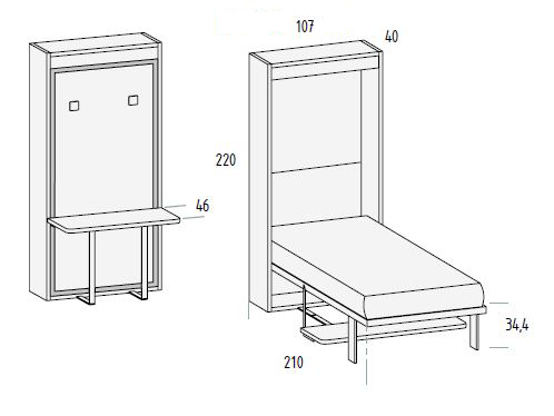 Camas abatibles para habitaciones juveniles de Muebles Orts