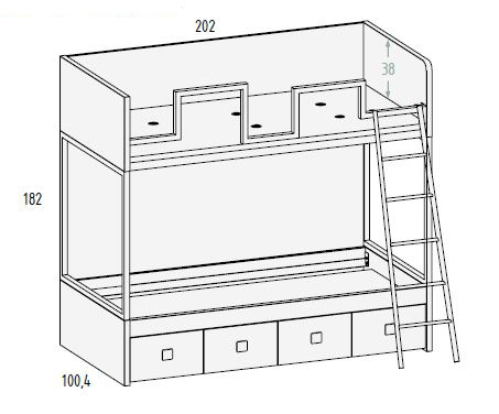 Literas para habitaciones juveniles de Muebles Orts