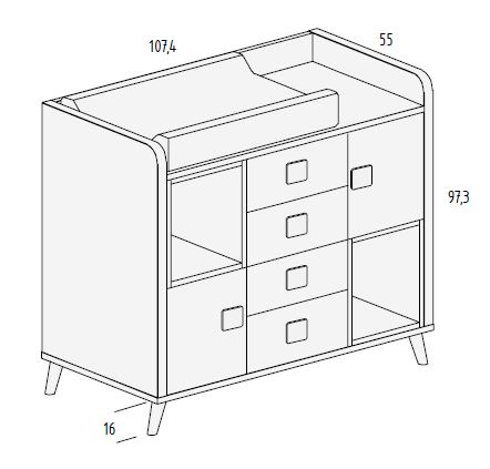 Cambiadores de bebé para habitaciones infantiles de Muebles Orts