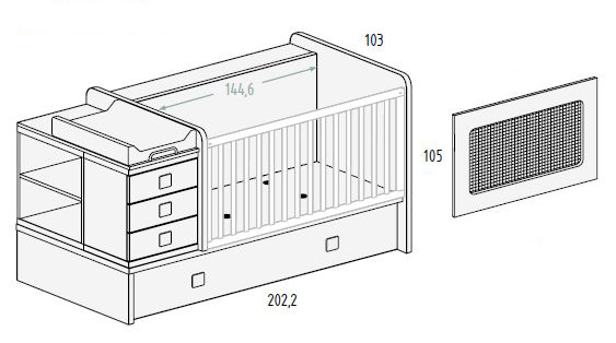 Cunas convertibles para habitaciones infantiles de Muebles Orts