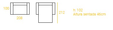 Medidas del sofá cama Charro de Tayber