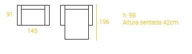 Medidas del sofá cama Sonia de Tayber