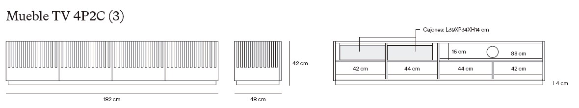Medidas de los muebles de TV de Teulat
