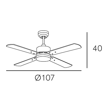 Medidas de los ventiladores de Fabrilamp