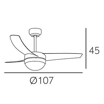 Medidas de los ventiladores de Fabrilamp