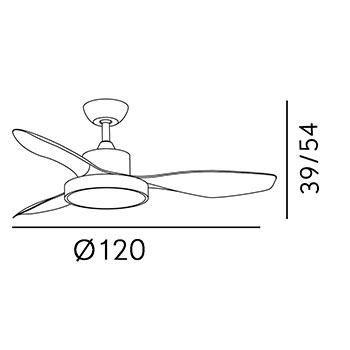 Medidas de los ventiladores de Fabrilamp