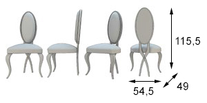 Medidas de las sillas de Franco Furniture