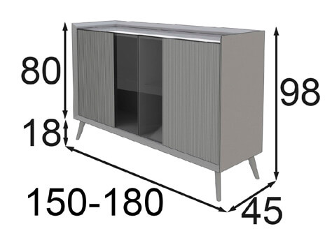 Medidas de los aparadores de Franco Furniture