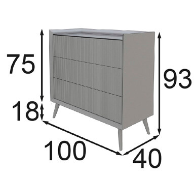 Medidas de las cómodas de Franco Furniture