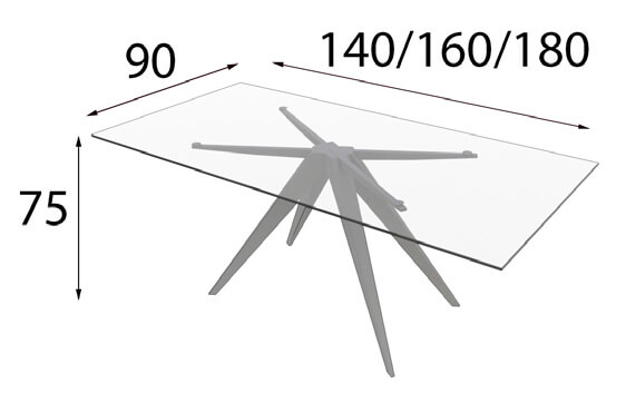 Medidas de las mesas de Franco Furniture