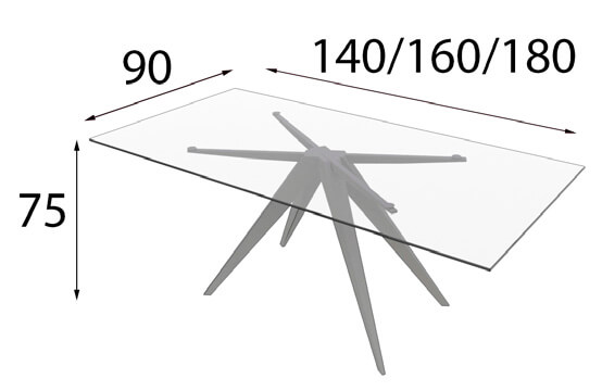 Medidas de las mesas de comedor de Franco Furniture