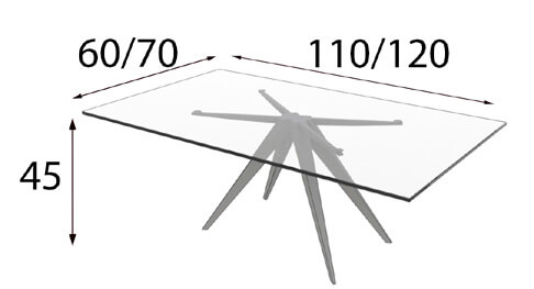 Medidas de las mesas de centro de Franco Furniture