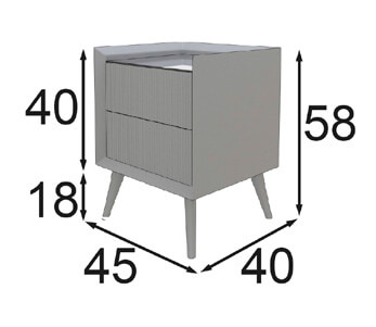 Medidas de las mesitas de noche de Franco Furniture