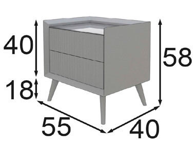 Medidas de las mesitas de noche de Franco Furniture