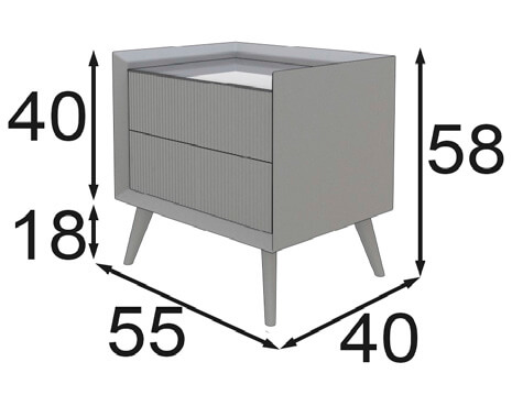 Medidas de las mesitas de noche de Franco Furniture