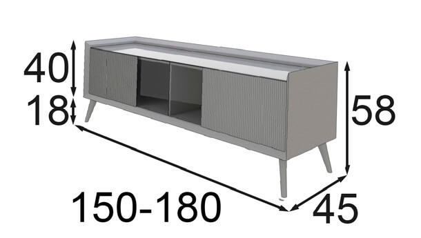 Medidas de los muebles para TV de Franco Furniture