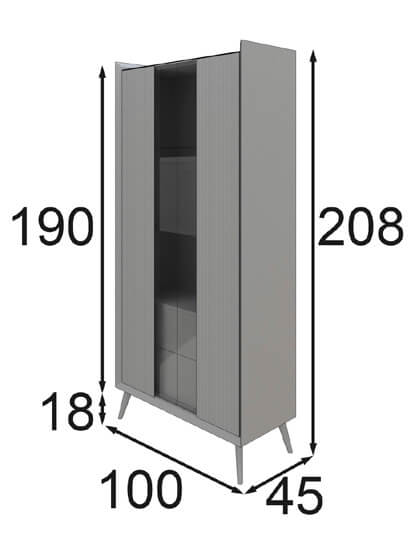 Medidas de las vitrinas de Franco Furniture