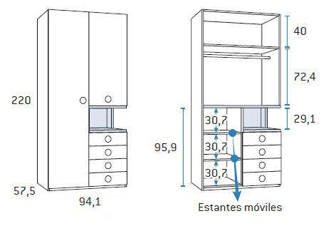 Armarios para habitaciones juveniles de Glicerio Chaves