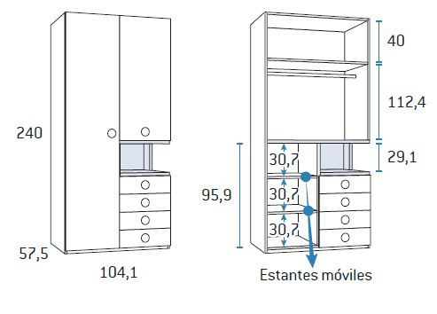 Armario para habitaciones juveniles de Glicerio Chaves