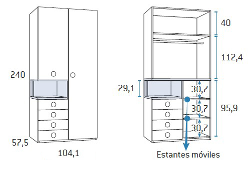 Armario para habitaciones juveniles de Glicerio Chaves