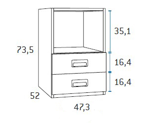 Bajo de mesa de despacho para zonas de teletrabajo de Glicerio Chaves