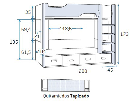 Literas para habitaciones juveniles de Glicerio Chaves