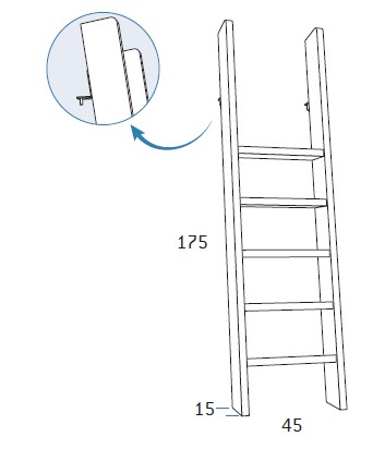 Escalera de litera para habitaciones juveniles de Glicerio Chaves