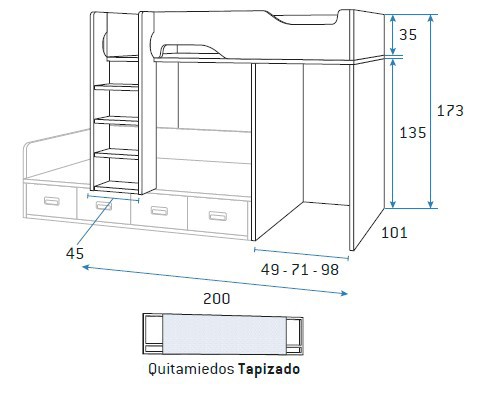 Literas para habitaciones juveniles de Glicerio Chaves