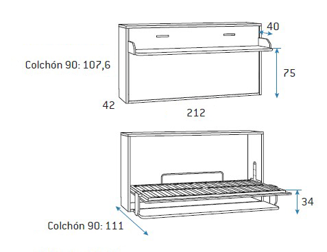 Camas abatibles para habitaciones juveniles de Glicerio Chaves