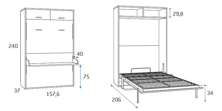 Camas abatibles para habitaciones juveniles de Glicerio Chaves