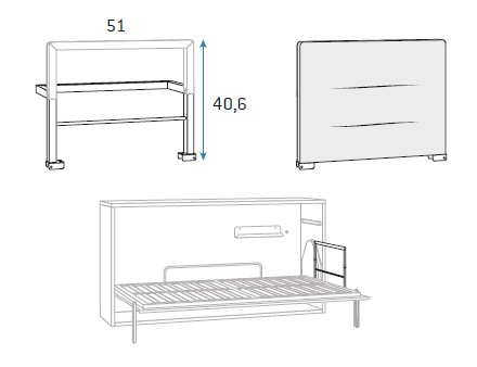 Cabecero con funda de camas abatibles para habitaciones juveniles de Glicerio Chaves