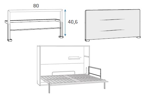 Cabecero con funda de camas abatibles para habitaciones juveniles de Glicerio Chaves