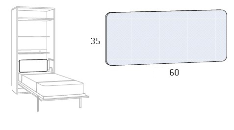 Cabecero tapizado de camas abatibles para habitaciones juveniles de Glicerio Chaves