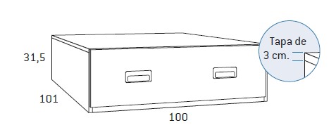 Módulo base de cama para habitaciones juveniles de Glicerio Chaves