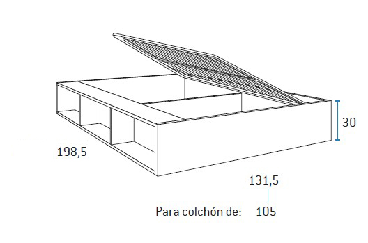 Bañera con somier elevable para habitaciones juveniles de Glicerio Chaves