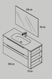 Medidas del mueble de baño de Grupo Seys