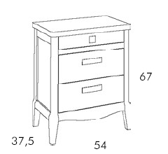 Medidas de la mesita de noche de Grupo Seys
