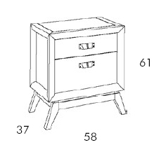 Medidas de la mesita de noche de Grupo Seys