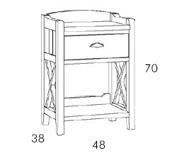 Medidas de la mesita de noche de Grupo Seys