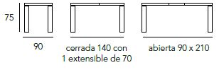 Mesas extensibles para salón o comedor de Indesan