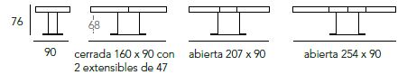 Mesas extensibles para salón o comedor de Indesan