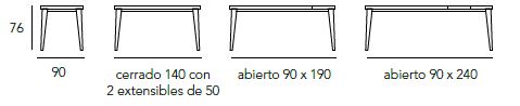 Mesas extensibles para salón o comedor de Indesan