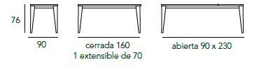 Mesas extensibles para salón o comedor de Indesan