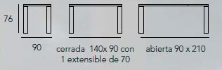 Mesas extensibles para salón o comedor de Indesan