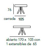 Mesas extensibles para salón o comedor de Indesan