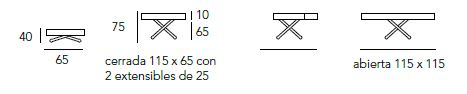 Mesas extensibles para salón o comedor de Indesan