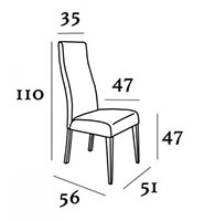 Medidas de la silla Génova XL de J. Calvo
