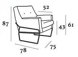 Medidas de la silla Izan de J. Calvo