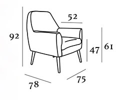 Medidas de la silla Sofía MT de J. Calvo