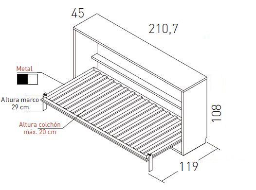 Camas abatibles para habitaciones juveniles de Jota Jota Pe